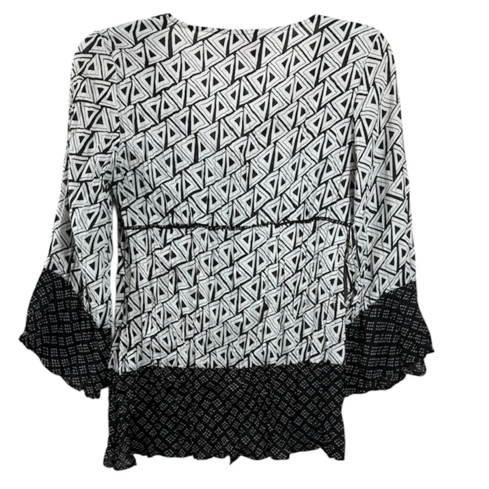 Sunny Leigh Boho Tie Front Blouse Bell Sleeve Whimsygoth Top Medium - Picture 3 of 8